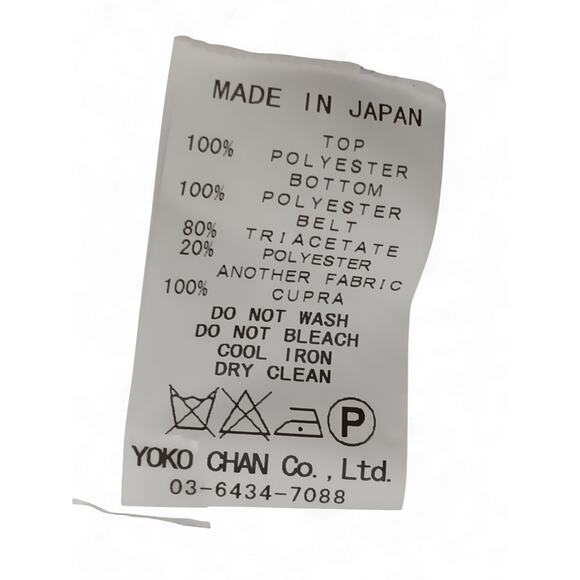 Yoko Chan Ivory Black Long Sleeve Cape Back Jumpsuit 36 (US 4) Made in Japan - Picture 15 of 16